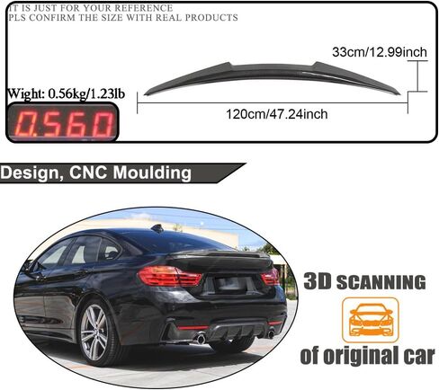 McArcar Kit Carbon Carbon Carbon Trunk Spoiler for BMW 4 Series F36 Gran Coupe 2014-2019 420i 428i 435i 440i 4door bood boot lid highkick wing lip factory outlet (type i) in Saudi Arabia