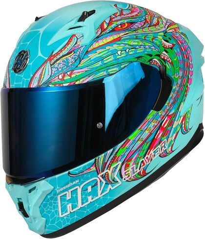Hax Obsidian Pro Full Face Face Dual Visor Compe Proyticlecle Helmet لدراجة شارع الدراجات النارية مع Pinlock Ready Dot معتمدة من اللون الوردي M. in Kuwait