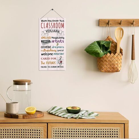 Classroom Decor Signs, Decorative Wood Hanging Wood Plaque, Rustic Door Sign, Classroom Wall Decor Art, Music Classroom Decoration, Appreciation Gift for Music Teacher, When You Enter This Classroom in Kuwait