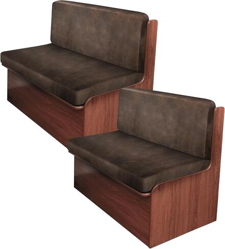 Leather Look RV Camper Cantete Cushion Coushion ، ووسادة أريكة RV قابلة للغسل تغطي مقاعد مقاعد مقاعد CANETTE مقاعد قابلة للتمديد (غطاء مسند الظهر وغطاء مقعدان ، بني) in Kuwait