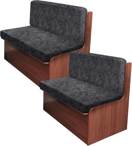 Leather Look RV Camper Cantete Cushion Coushion ، ووسادة أريكة RV قابلة للغسل تغطي مقاعد مقاعد مقاعد CANETTE مقاعد قابلة للتمديد (غطاء مسند الظهر وغطاء مقعدان ، بني) in Kuwait