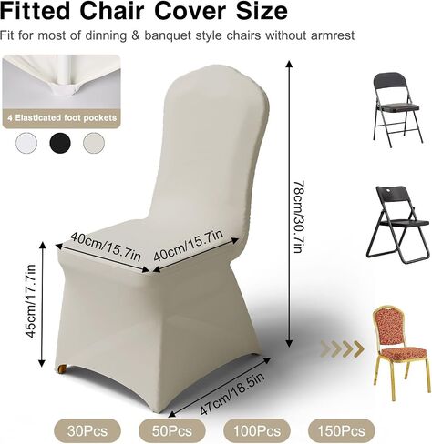 100 PCS CARCH CARCH ANCHERS Universal Polyester SPANDEX CORVERS SLIPCOVERS FOR PARKING FART FRATH CARRESS (WHITE) in Kuwait