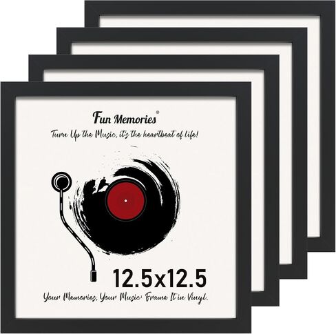 Fun Memories Vinyl Record Frame for the Wall Display Album Cover, Black 12.5 x 12.5 Music Album Frame to Display Vinyl Records, Home Decor LP Record Frame for Wall Easy to Hang in Kuwait