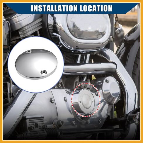 Ignition Engine Timing Points Cover for Harley-DAVIDSON 1971-1999 / Inner/Durable Aluminum Alloy / 1 Pcs Silver Tone Replacement in Saudi Arabia