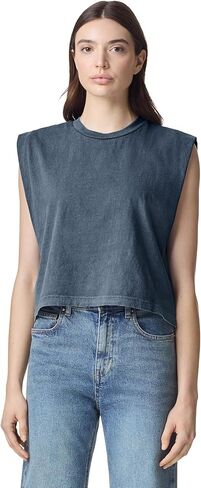 تي شيرت نسائي من القطن ثقيل الوزن، مربع، قصير، ومصبوغ بالملابس من American Apparel، طراز G307GD، قطعتان in Kuwait