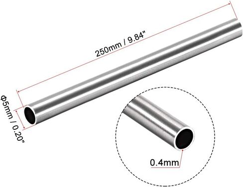 uxcell 304 Stainless Steel Round Tubing 6mm OD 1mm Wall Thickness 250mm Length Seamless Straight Pipe Tube 2 Pcs in Saudi Arabia