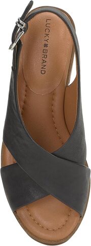 Lucky Brand Women's Rhidlee High Heel Sandal Heeled, Black, 10 in Saudi Arabia
