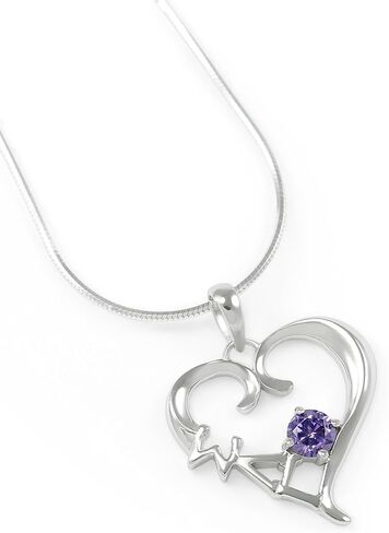 Sigma lambda gamma sterling silver heart معلقة مع CZ الأرجواني in Kuwait