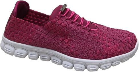 Women's Danielle Breathable Lightweight Flexible Casual Comfortable Woven Sneakers | Slip-On Design, Blue Multi, 9.5 in Saudi Arabia