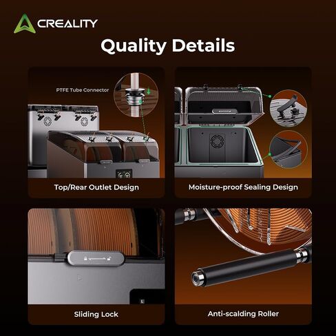 مجفف خيوط Creality Space Pi Filament Plus، 2 لفات صندوق تجفيف خيوط الطابعة ثلاثية الأبعاد مع تسخين سريع، التحكم في درجة الحرارة، حامل تخزين مجفف الشعيرات لـ 1.75/2.85 مم PLA PETG ABS TPU PA in Kuwait