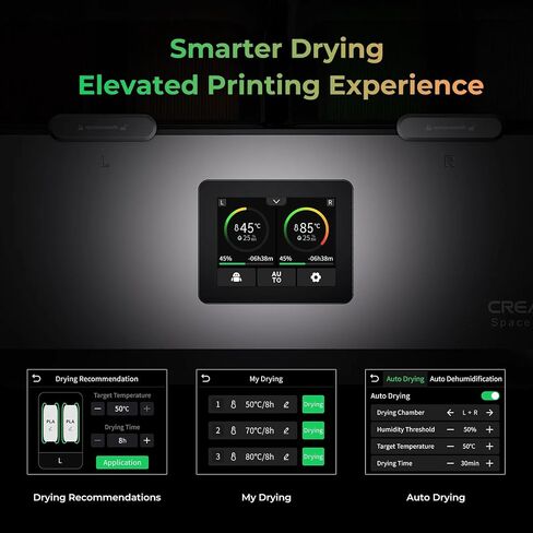 مجفف خيوط Creality Space Pi Filament Plus، 2 لفات صندوق تجفيف خيوط الطابعة ثلاثية الأبعاد مع تسخين سريع، التحكم في درجة الحرارة، حامل تخزين مجفف الشعيرات لـ 1.75/2.85 مم PLA PETG ABS TPU PA in Kuwait