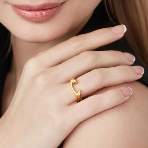Cicy Bell Womens 18K Gold Plated Dited Rings Bold Letters Personalized Orial Congening Rings in Kuwait