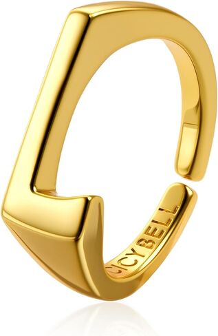 Cicy Bell Womens 18K Gold Plated Dited Rings Bold Letters Personalized Orial Congening Rings in Kuwait