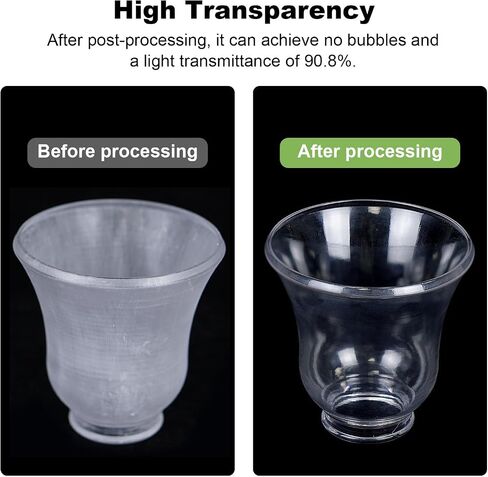 High Clear 3D Printer Resin Crys100, 405nm UV-Curing Resin with Ultra High Transparency and Strength, Fast Curing Transparent Photopolymer Resin for LCD DLP 3D Printing (Crys100 Clear, 1000g) in Saudi Arabia