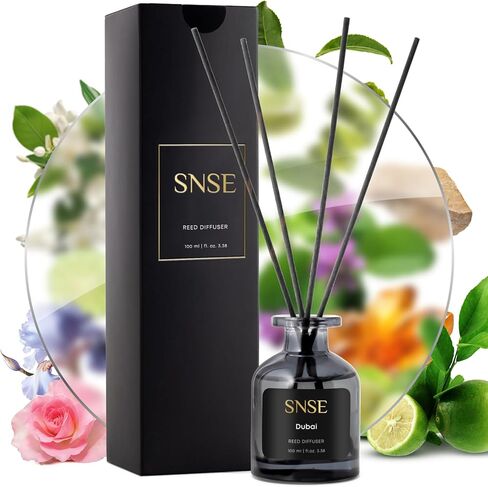 SNSE Dubai Reed Diffuser Set | 3.38 oz Scent Fragrance Oil Diffuser for Bedroom, Bathroom, Home Décor and Gift, Decorative Air Fresheners with Sticks in Kuwait