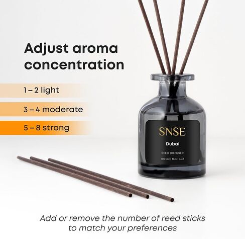 SNSE Dubai Reed Diffuser Set | 3.38 oz Scent Fragrance Oil Diffuser for Bedroom, Bathroom, Home Décor and Gift, Decorative Air Fresheners with Sticks in Kuwait