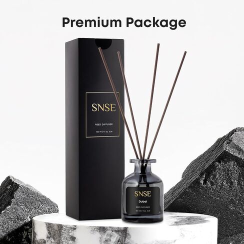 SNSE Dubai Reed Diffuser Set | 3.38 oz Scent Fragrance Oil Diffuser for Bedroom, Bathroom, Home Décor and Gift, Decorative Air Fresheners with Sticks in Kuwait