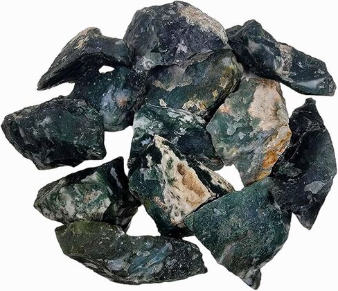Natural Stones 1 Lbs Tumbling Rough Raw Materials for Cabbing Tumbling Trimming Crystals Reiki Healing Lapidary (Tree Agate, Green Forest) in Saudi Arabia