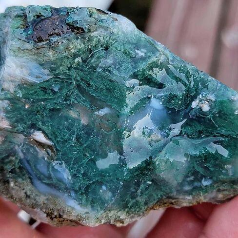 Natural Stones 1 Lbs Tumbling Rough Raw Materials for Cabbing Tumbling Trimming Crystals Reiki Healing Lapidary (Tree Agate, Green Forest) in Saudi Arabia