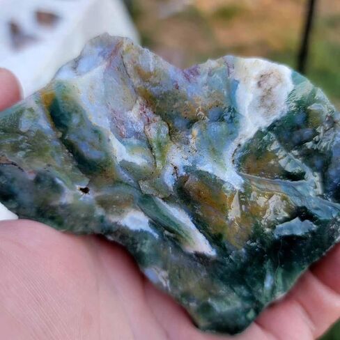Natural Stones 1 Lbs Tumbling Rough Raw Materials for Cabbing Tumbling Trimming Crystals Reiki Healing Lapidary (Tree Agate, Green Forest) in Saudi Arabia