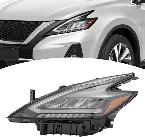 Loyalheartdy لعام 2022 2023NISSAN MURANO مجموعة المصباح الأمامي [الأسود] ، السائق اليسار والراكب الأيمن الأيمن الأيمن الأيمن مع المصابيح ، 260609UF0E 260109UF0E in Kuwait
