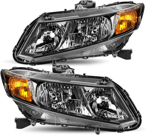 JSBOYAT Headlights Assembly Pair for 2012-2015 Honda Civic 4Dr Sedan | 2012-2013 Honda Civic 2Dr Coupe, OE Style Headlamp (Driver & Passenger Side) in Saudi Arabia