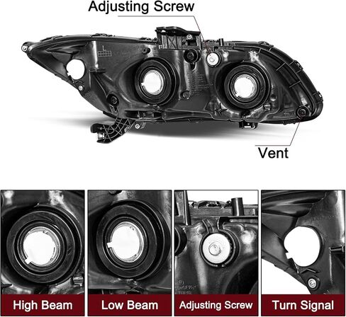 JSBOYAT Headlights Assembly Pair for 2012-2015 Honda Civic 4Dr Sedan | 2012-2013 Honda Civic 2Dr Coupe, OE Style Headlamp (Driver & Passenger Side) in Saudi Arabia
