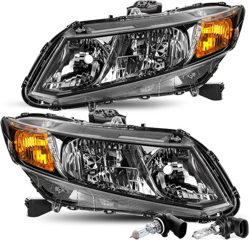 JSBOYAT Headlights Assembly Pair for 2012-2015 Honda Civic 4Dr Sedan | 2012-2013 Honda Civic 2Dr Coupe, OE Style Headlamp (Driver & Passenger Side) in Saudi Arabia