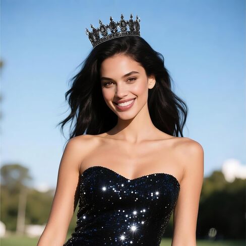 Kamirola -Full Round Queen Crowns Rhinestone Wedding Crowns and Tiaras for Women Costume Party Hair Accessories Princess Birthday Crowns Crystal Bridal Crowns for Prom Birthday Costume Party TR 71 in Kuwait