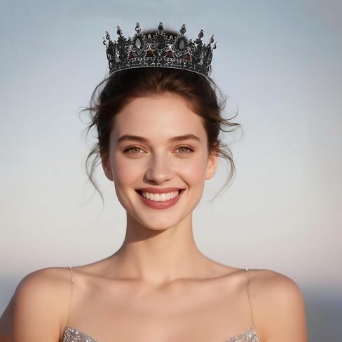 Kamirola -Full Round Queen Crowns Rhinestone Wedding Crowns and Tiaras for Women Costume Party Hair Accessories Princess Birthday Crowns Crystal Bridal Crowns for Prom Birthday Costume Party TR 71 in Kuwait