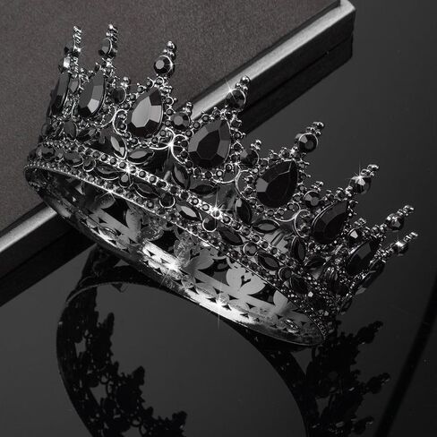 Kamirola -Full Round Queen Crowns Rhinestone Wedding Crowns and Tiaras for Women Costume Party Hair Accessories Princess Birthday Crowns Crystal Bridal Crowns for Prom Birthday Costume Party TR 71 in Kuwait