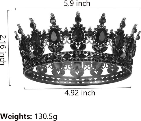Kamirola -Full Round Queen Crowns Rhinestone Wedding Crowns and Tiaras for Women Costume Party Hair Accessories Princess Birthday Crowns Crystal Bridal Crowns for Prom Birthday Costume Party TR 71 in Kuwait