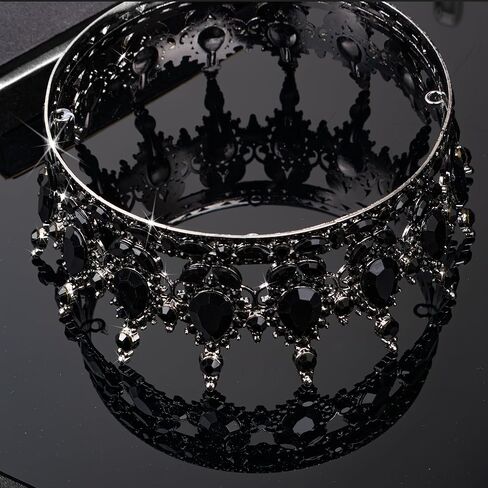 Kamirola -Full Round Queen Crowns Rhinestone Wedding Crowns and Tiaras for Women Costume Party Hair Accessories Princess Birthday Crowns Crystal Bridal Crowns for Prom Birthday Costume Party TR 71 in Kuwait