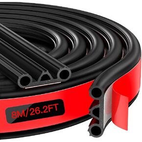 Truck Tonneau Cover Seal with Triple Bulb Design for Pickup Trucks, RVs, Tool Boxes - Waterproof Camper Shell Seal Kit, Car Weatherstripping for Noise and Dust Protection (8M/26.2FT) in Saudi Arabia