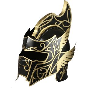 Medieval Greek Spartan Roman Helmets - Adult Gladiator Helmet Spartan Wearable Movie Replica Helmet Vintage Home Decor Gifts（Black） in Saudi Arabia