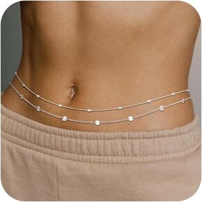 2PS 14K Gold Plated Waist Chains for Women Layered Belly Chain for The Waist Adjustable Multilayer Sexy Bikini Waist Chain for Women in Saudi Arabia