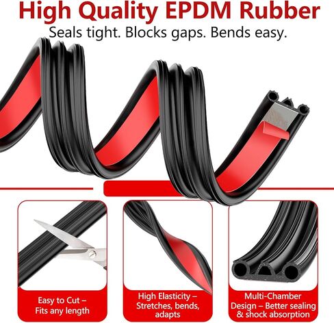 Truck Tonneau Cover Seal with Triple Bulb Design for Pickup Trucks, RVs, Tool Boxes - Waterproof Camper Shell Seal Kit, Car Weatherstripping for Noise and Dust Protection (8M/26.2FT) in Saudi Arabia