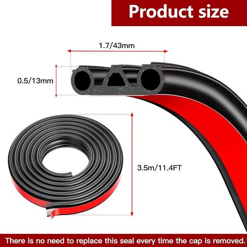 Truck Tonneau Cover Seal with Triple Bulb Design for Pickup Trucks, RVs, Tool Boxes - Waterproof Camper Shell Seal Kit, Car Weatherstripping for Noise and Dust Protection (8M/26.2FT) in Saudi Arabia