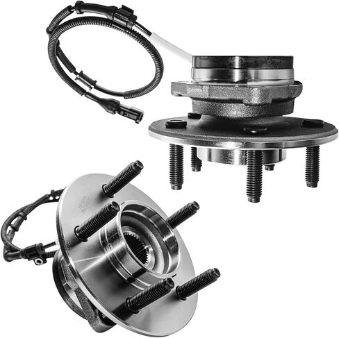 Detroit Axle-4WD Front Wheel Hubs for 2000-2003 Ford F-150 [4-WHEEL ABS] ، استبدال 2001 2002 F-150 [5 stud ، m14 studs] مجموعة محمل العجلات ومجموعة المحاور in Saudi Arabia