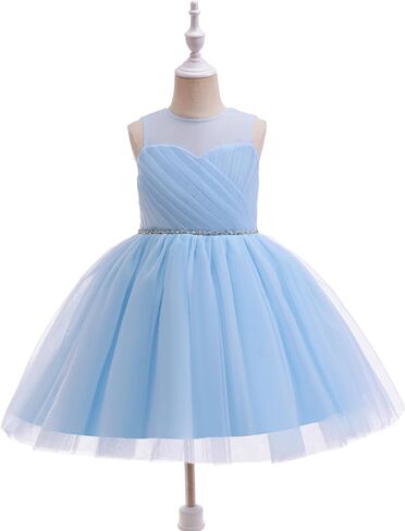 Glamulice Flower Girls Vintage Rhinestones Tulle Tutu Dress A Line Little/Big Girl Wedding Birthday Formal Party Dresses in Saudi Arabia