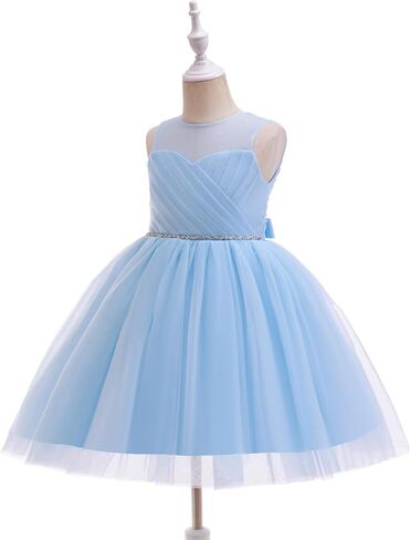Glamulice Flower Girls Vintage Rhinestones Tulle Tutu Dress A Line Little/Big Girl Wedding Birthday Formal Party Dresses in Saudi Arabia