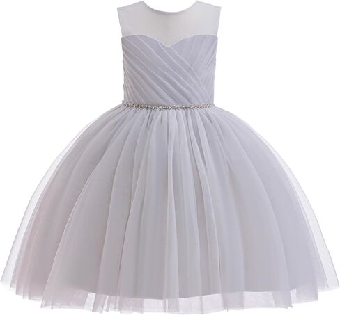 Glamulice Flower Girls Vintage Rhinestones Tulle Tutu Dress A Line Little/Big Girl Wedding Birthday Formal Party Dresses in Saudi Arabia