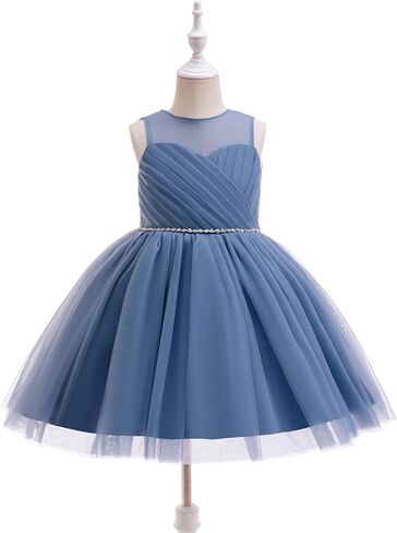 Glamulice Flower Girls Vintage Rhinestones Tulle Tutu Dress A Line Little/Big Girl Wedding Birthday Formal Party Dresses in Saudi Arabia