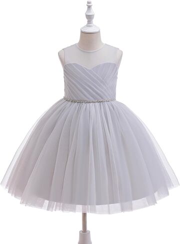 Glamulice Flower Girls Vintage Rhinestones Tulle Tutu Dress A Line Little/Big Girl Wedding Birthday Formal Party Dresses in Saudi Arabia