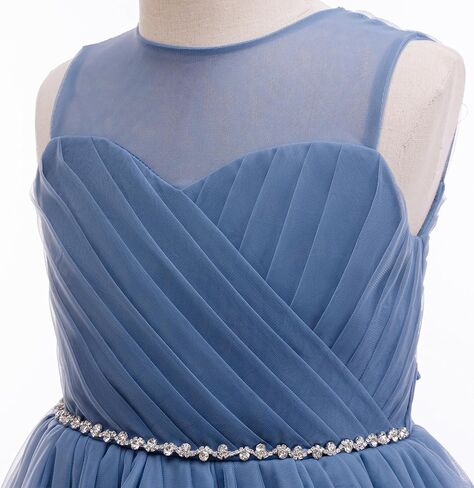 Glamulice Flower Girls Vintage Rhinestones Tulle Tutu Dress A Line Little/Big Girl Wedding Birthday Formal Party Dresses in Saudi Arabia
