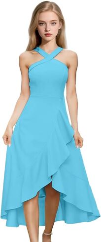 Junior Bridesmaid Dresses for Girls A-Line Halter Dress Chiffon Flower Girl Dress Formal Ball Gown for Wedding in Saudi Arabia
