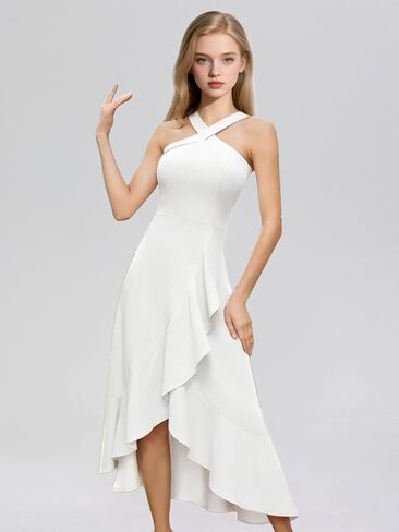 Junior Bridesmaid Dresses for Girls A-Line Halter Dress Chiffon Flower Girl Dress Formal Ball Gown for Wedding in Saudi Arabia