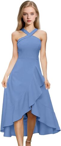 Junior Bridesmaid Dresses for Girls A-Line Halter Dress Chiffon Flower Girl Dress Formal Ball Gown for Wedding in Saudi Arabia