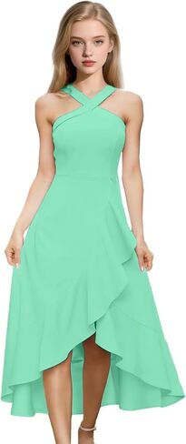 Junior Bridesmaid Dresses for Girls A-Line Halter Dress Chiffon Flower Girl Dress Formal Ball Gown for Wedding in Saudi Arabia