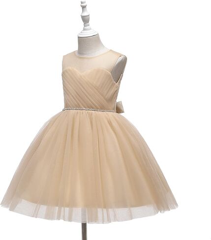 Glamulice Flower Girls Vintage Rhinestones Tulle Tutu Dress A Line Little/Big Girl Wedding Birthday Formal Party Dresses in Kuwait